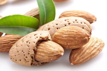 Group of almond nuts.
