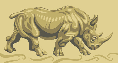 Fototapeta premium Wild rhino illustration