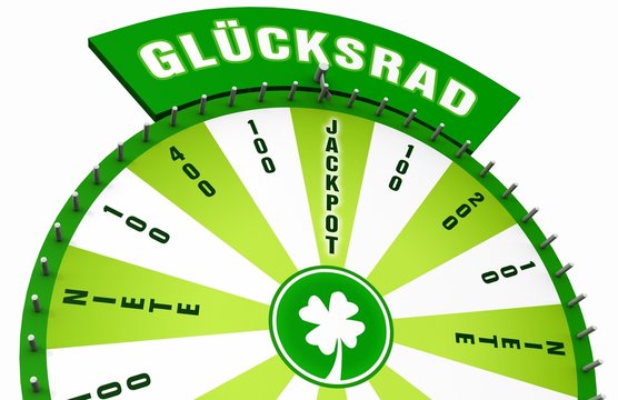 3D Gl&uuml;cksrad - Gr&uuml;n freigestellt 02