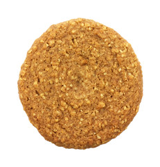 Single sugar free oatmeal cookie on white background