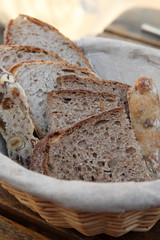 Assortiment de pains dans une corbeille