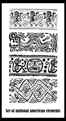 Vector set - American Indian national patterns