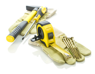 set of tools on gloves