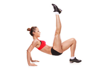 Attractive woman exercising