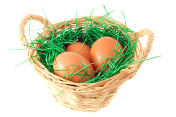 Basket with eggs