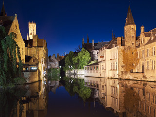 Fototapeta premium Bruges Canal At Night