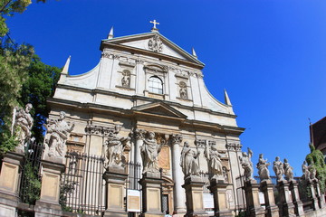 Fototapeta na wymiar Krakow: baroque church of Saint Peter and Saint Paul Poland