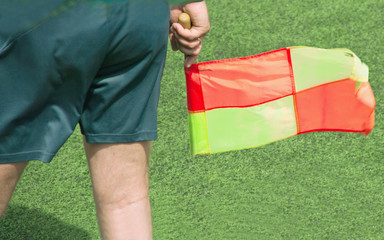 Soccer Linesman With Flag