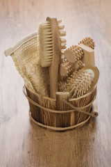 wooden bucket for bathing