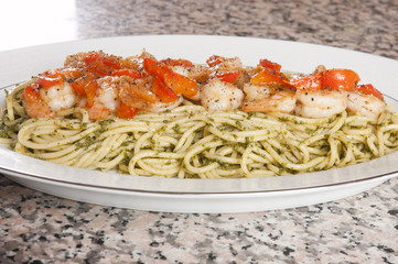 shrimp pasta dish
