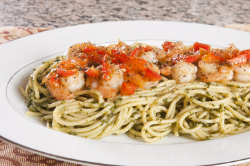 shrimp pasta dish