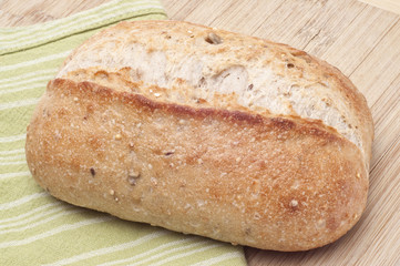 Loaf of Crusty Whole Wheat Bread