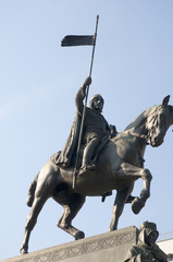 Statue of King Wenceslas in Square in Prague Czech Republic