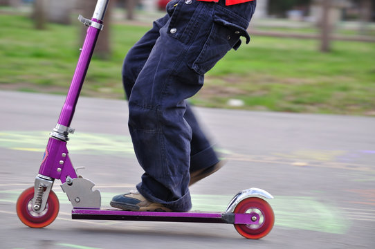 Scooter in motion