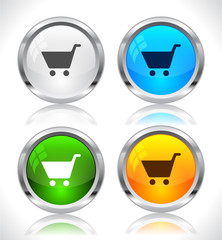 Metal web buttons. Vector eps10.