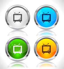 Metal web buttons. Vector eps10.