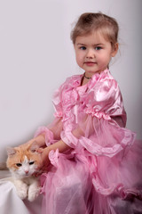 девочка и кот