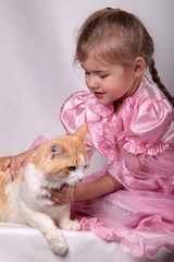 девочка и кот