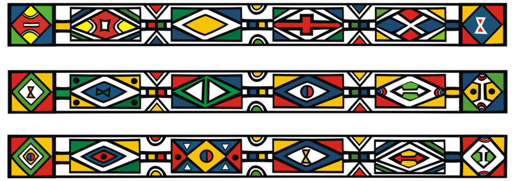 Set of traditional african ndebele patterns - vector illustratio