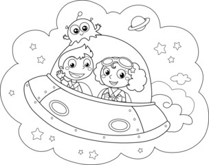 Simpatica navetta spaziale pilotata da bambini © carlafcastagno