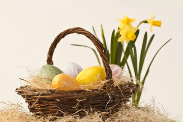 Easter Basket and daffodils