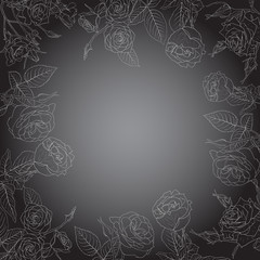 Vector floral background, frame from flowers