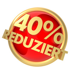 3d rendered illustration of a discount button (GERMAN)