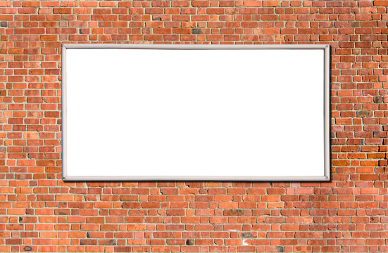 Blank Billboard On Brick Wall