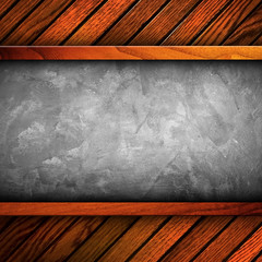 concrete wall with wooden frame