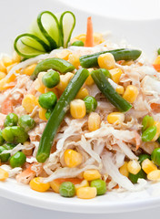 Vegetable salad chicken meat