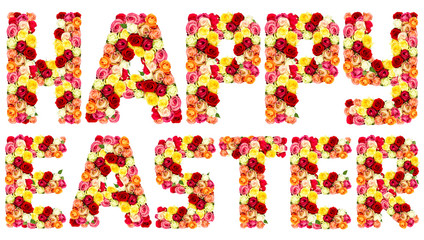 HAPPY EASTER, roses flower letters