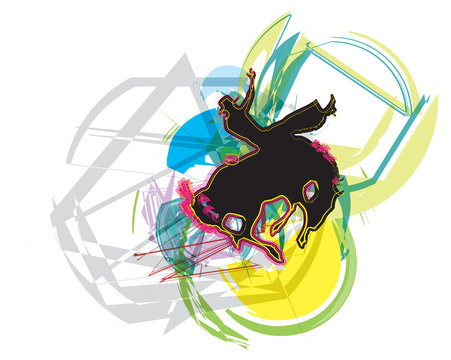 Abstract horse and rider silhouette