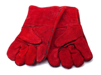 Red building gloves