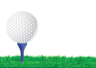 Balle de golf sur son tee