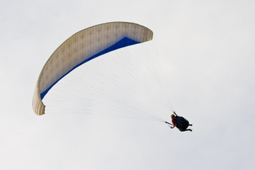 Paraglider during the turning back