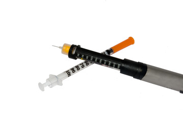 two syringes of insulin