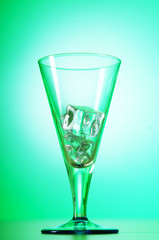 Glasses of water against gradient background