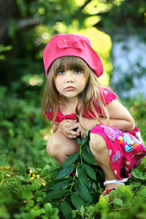 Rest of the little girl in village