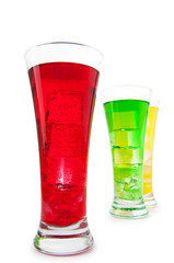 Colourful cocktail in glasses