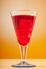 Colourful cocktail in glasses