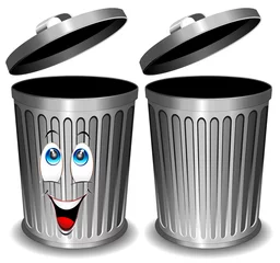 Bidone della Spazzatura Cartoon-Trash-Poubelle-Vector