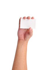 Hand and a card