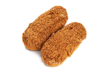 Two eclairs breaded isolated