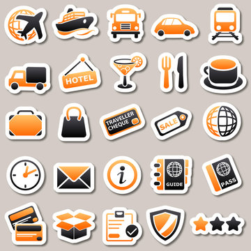 transportation Orange Stickers