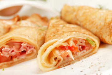 Pancakes with Salmon