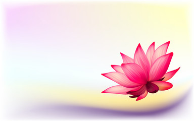 Vector photo-realistic lotus flower on abstract background