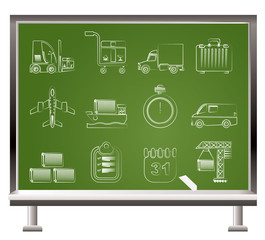 logistics, shipping and transportation icons