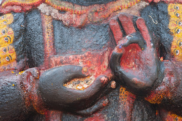 Kala Bhairava, deity of Newars, Durbar Square, Kathmandu, Nepal