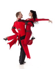 Dancing young couple.