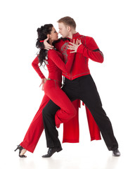Dancing young couple.